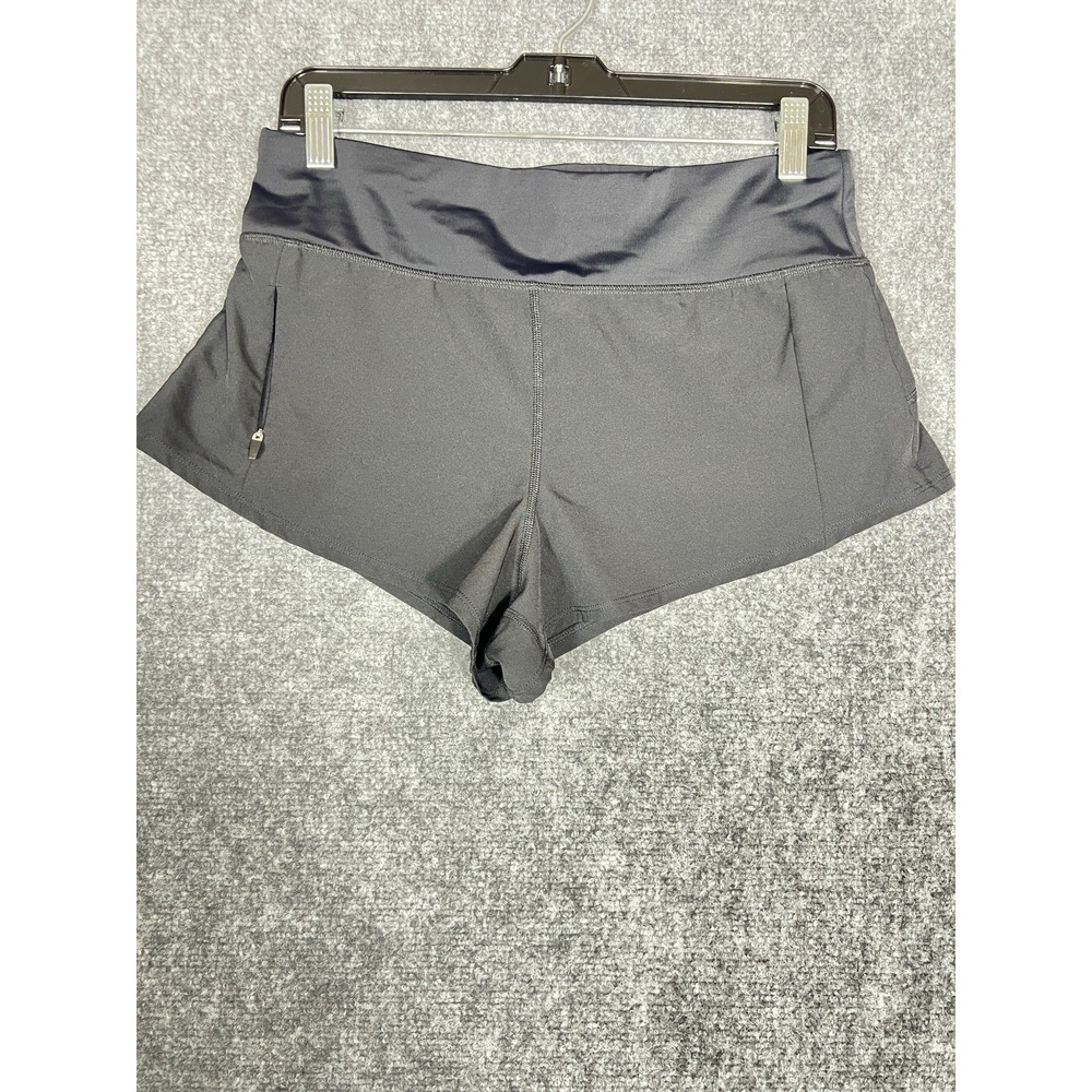 Title Nine Women's Athletic Running Shorts Gray Size S Zip Pocket Stretch